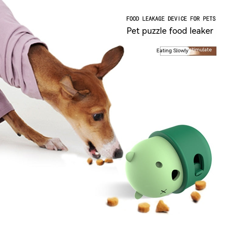 Pets Leakage Food Feeder Dog Interactive Training Toy Ball Natural