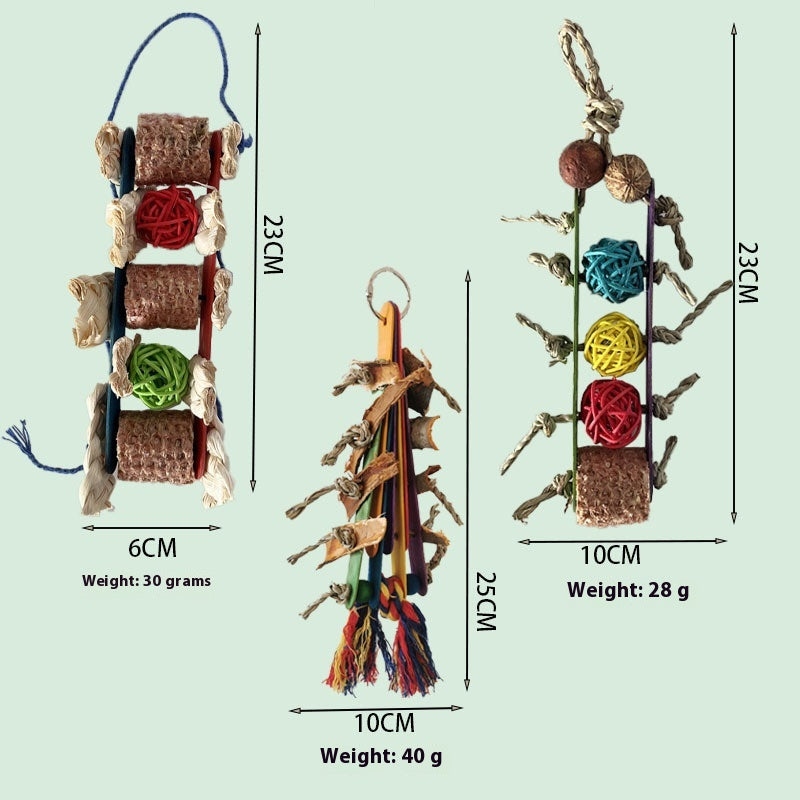 Creative Parrot Corn Cob Bite String Wooden Toy