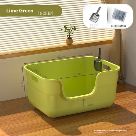 Oversized Splash-proof Cat Litter Box Open Semi-closed Toilet