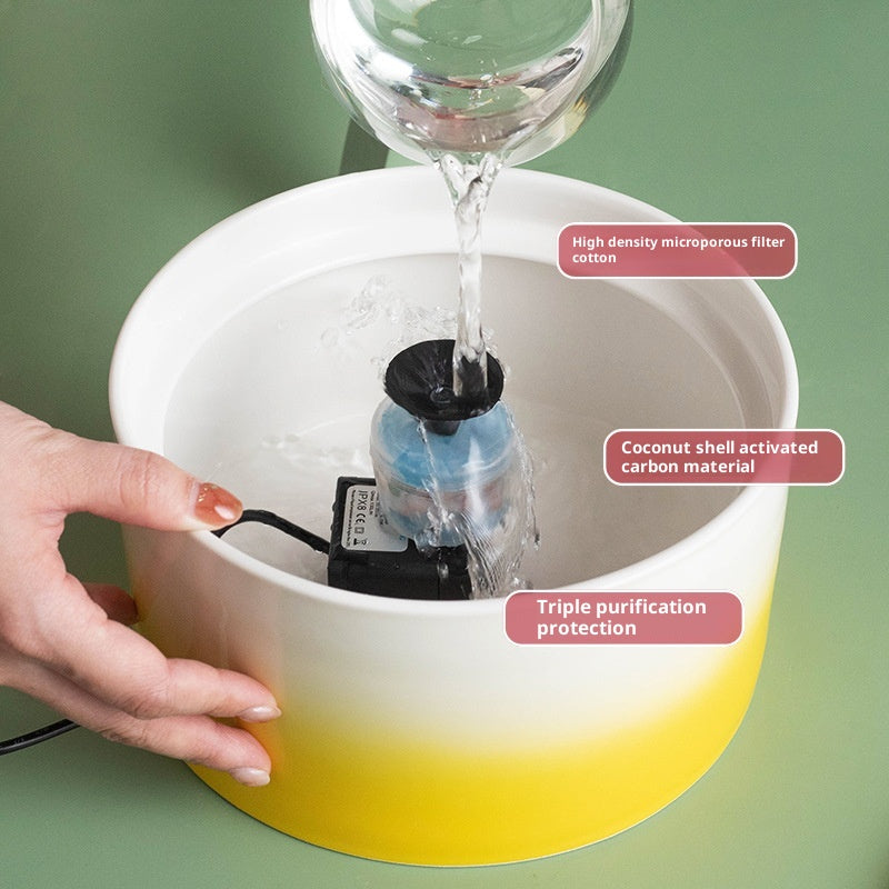 Cat Electric Ceramic Water Dispenser Drink Fountain