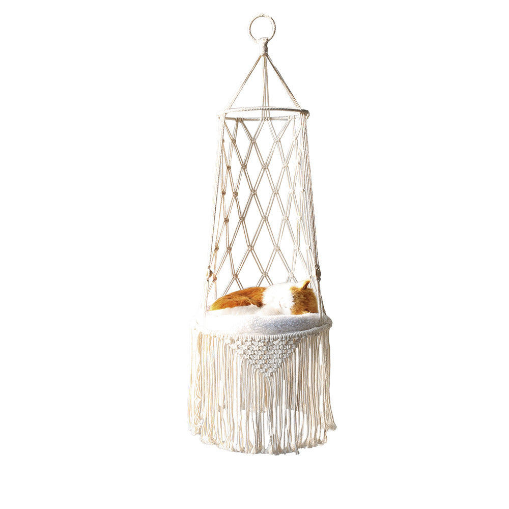 Macrame Hanging Pet Bed Cat Hammock Wall Bed-pet Gifts Swing