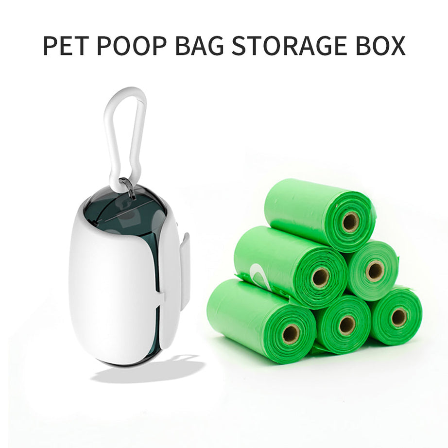 Dog Poop Bag Holder And Dispenser With Leash Attachment Pet