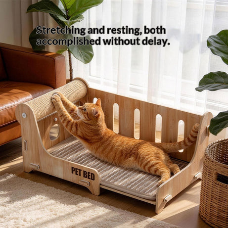 Sisal Scratching Post And Lounger Freestanding All-in-one