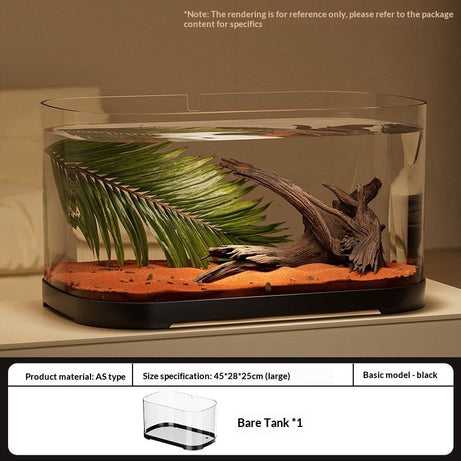 Transparent Plastic Fish Tank Aquarium Terrarium Decoration Office