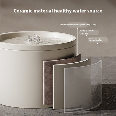 Cat Automatic Water Dispenser Flow Mute Circulating Filter Ceramic