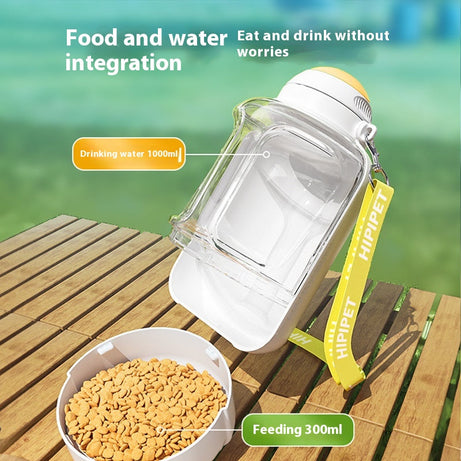 2-in-1 Dog Large Capacity Pets Out Drinking Pot Cat Water Dispenser