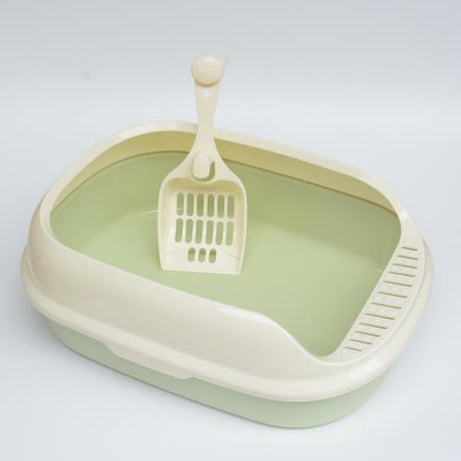Pet Cat Litter Box With Shovel High-side Polyester