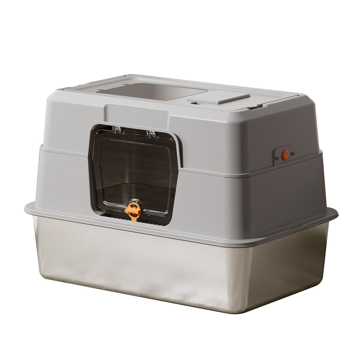 Only Self Pickup---fully Enclosed Stainless Steel Cat Litter Box