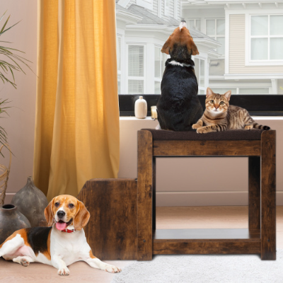 Pet Bunk Bed With Removable Step For Dogs And Cats Multi-level