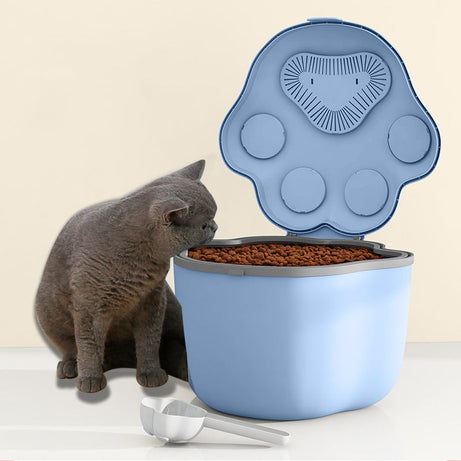 Dog Food Storage Container Claw Pet Grain Bucket With Cute Lid