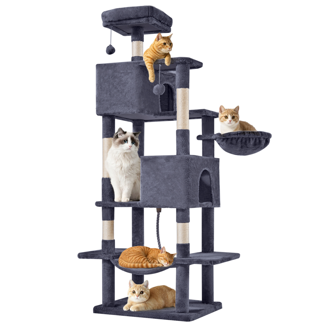 66 Inch Cat Tree Tower Large Multi-cat Climbing Extended Platform