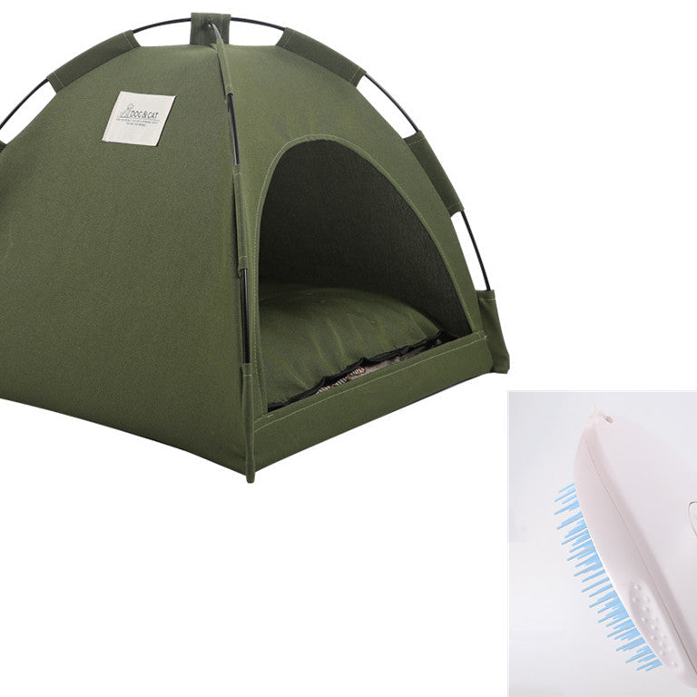 Cat Tent Cooling Mat Dog House Pet Sofa Camping Bed With Cushion