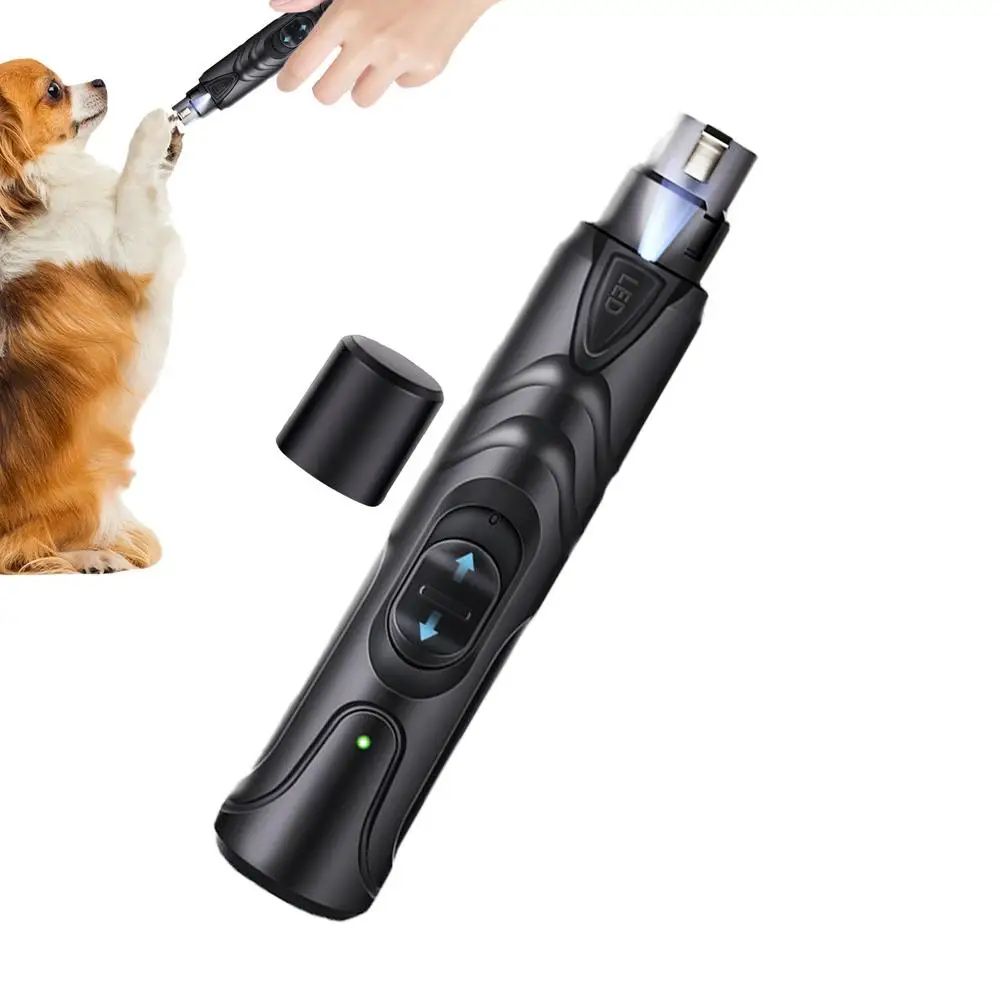 Lighted Dog Nail Clippers 2-speed Rechargeable Grinder Painless