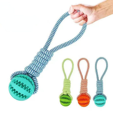Dog Toys Treat Balls Interactive Hemp Rope Rubber Leaking For Small