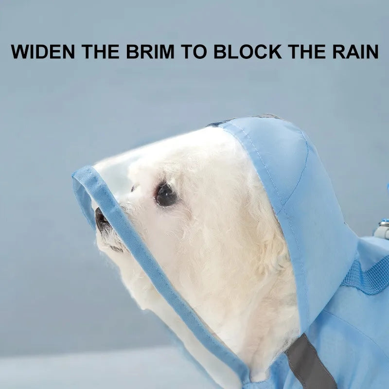 Pet Puppy Dog Raincoat Rain Jacket Coverage 4 Legs Full Body