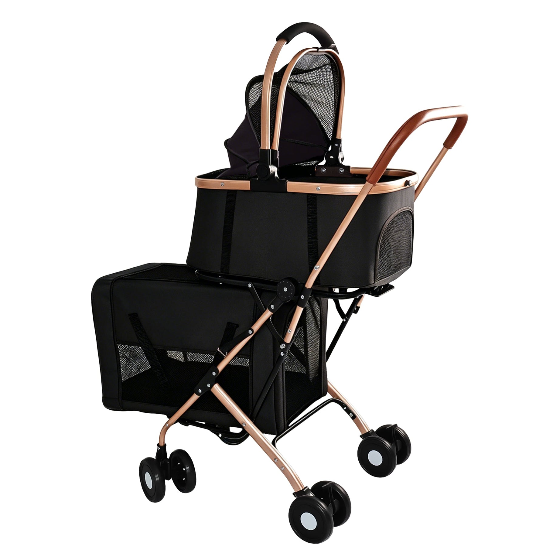 3-in-1 Double Pet Stroller For Small Medium Dogs Cats Foldable