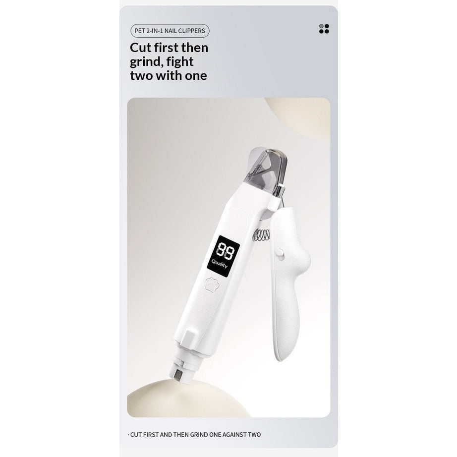 2-in-1 Electric Pet Nail Clipper Grinder For Dogs Cats