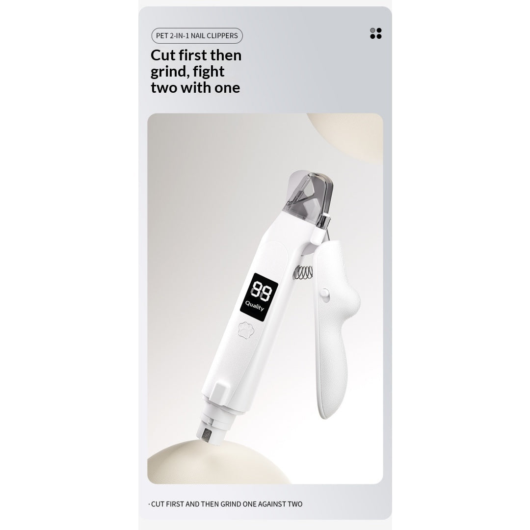 2-in-1 Electric Pet Nail Clipper Grinder For Dogs Cats