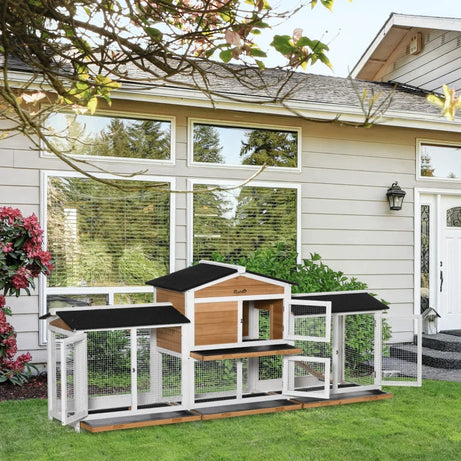 Wooden Rabbit Hutch Bunny Cage Pet Playpen House Enclosure