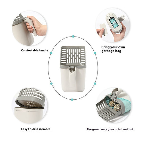 Large Capacity Integrated Cat Litter Scoop Small Size Shit Trash