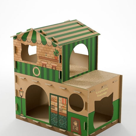 Cat Villa All-in-one Scratching Post Bedthickened Corrugated Paper