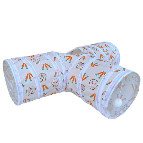 Rabbit Cat Tunnel Suede Three Channel Foldable Pet Supplies