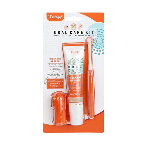 Pet Dog Fashion Cleaning Toothbrush Set (Cyan Toothbrush & White Toothbrush)
