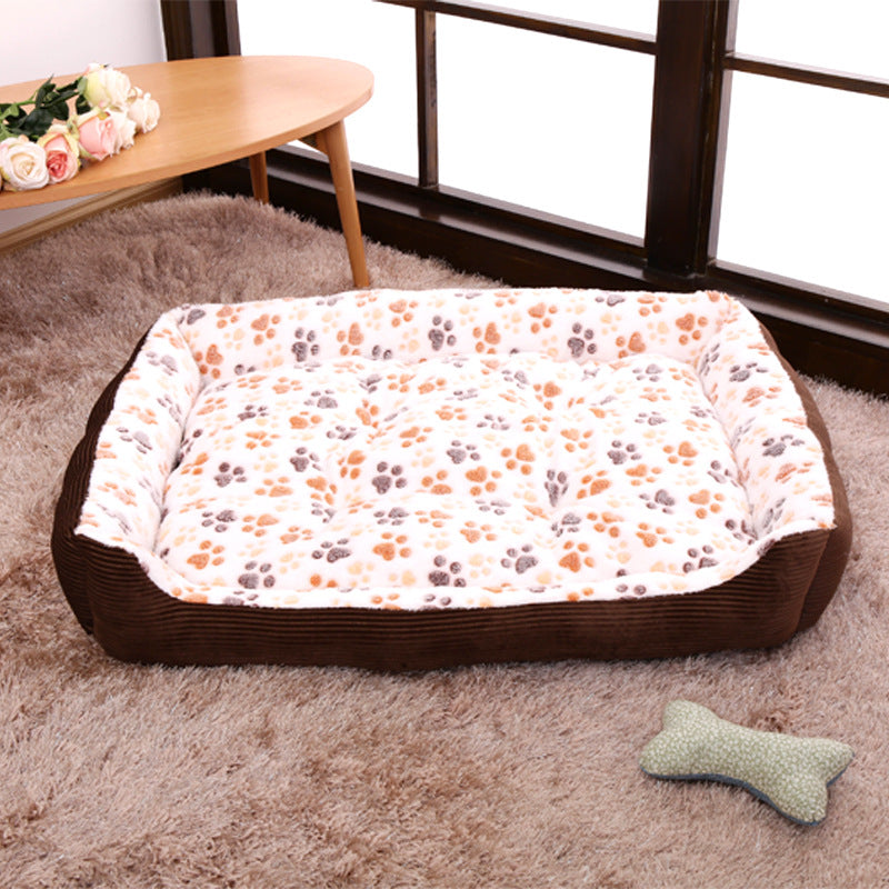 Pet Dog Beds Mats Soft Plush Warm Sofa Kennel Sleep Basket