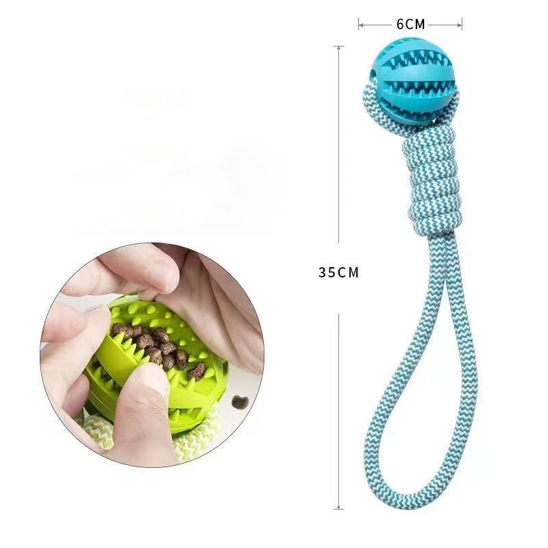 Dog Toys Treat Balls Interactive Hemp Rope Rubber Leaking For Small