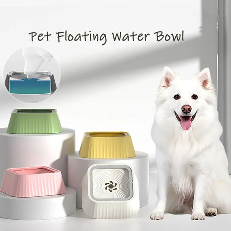 Pets Dog Cat Bowl Floating Water Drinker Not Wet Mouth Splash