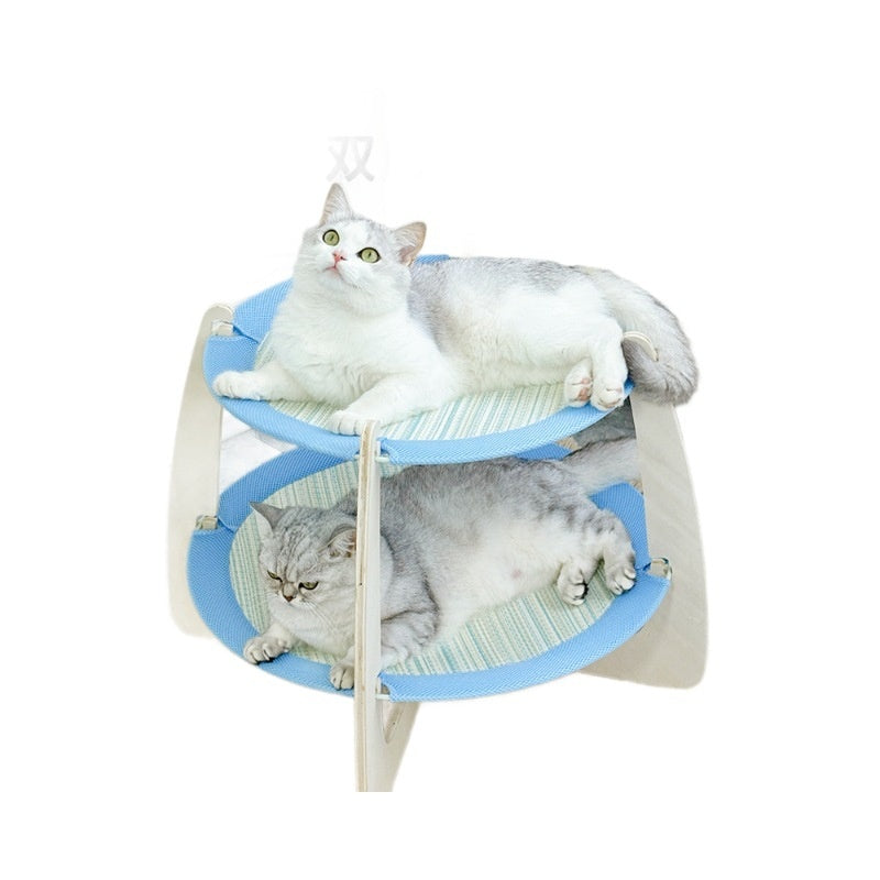 Woven Rattan Cooling Mat Oversized Solid Wood Cat Bed