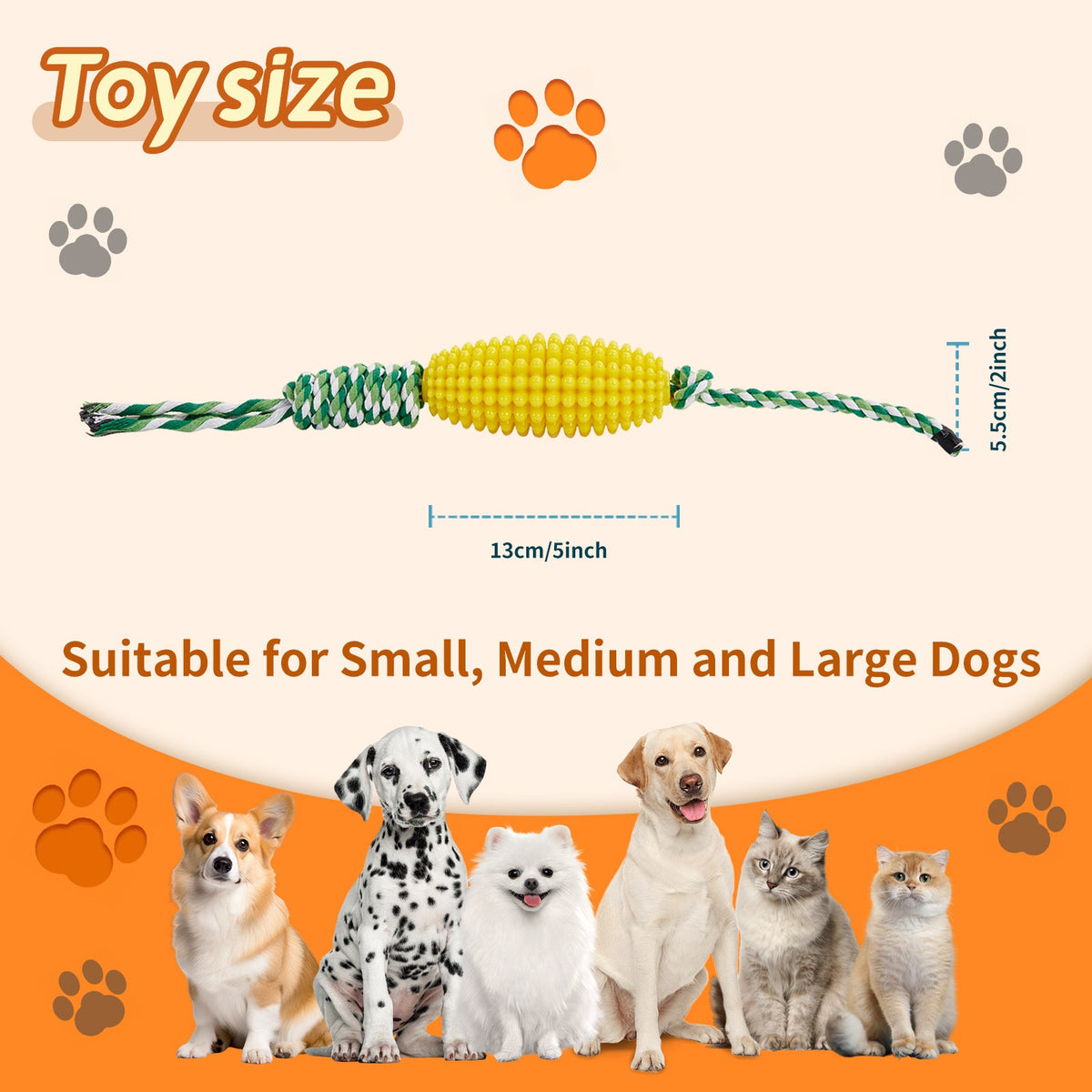 Puppy Toothbrush Clean Teeth Interactive Corn Toys Dog Aggressive