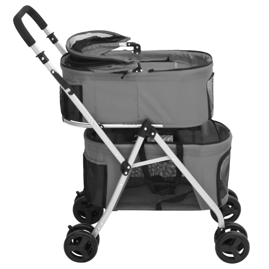 Foldable Dog Stroller For 2 Dogs 83x Oxford Fabric