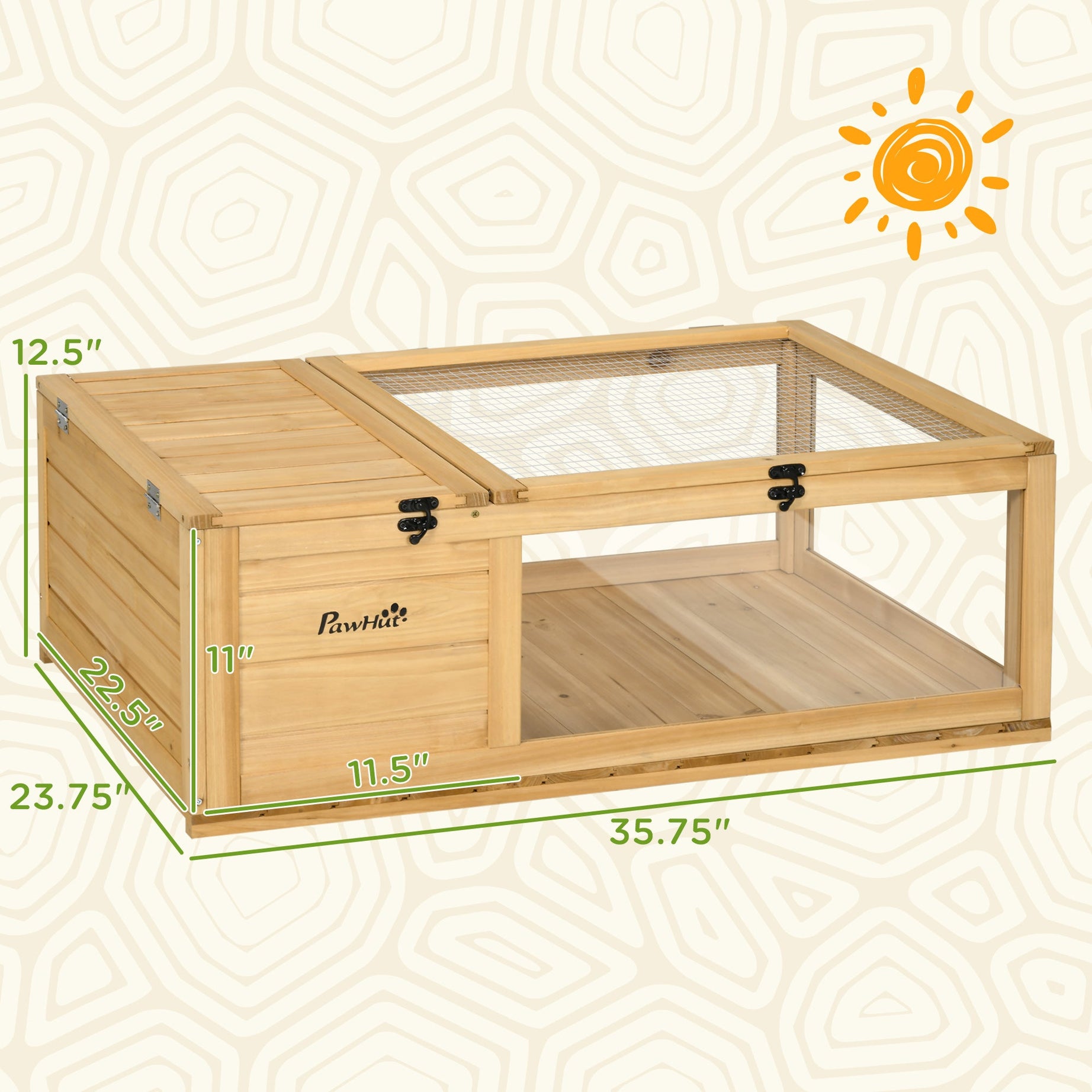 Wooden Reptile Cage With Top Access For Turtles Lizards Snakes