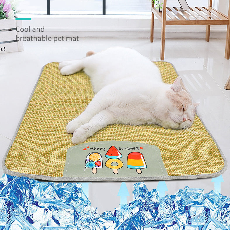 Pet Mat Ice Cool Grass Dog's Nest Tengzhu Cooling Summer Pet's Cat