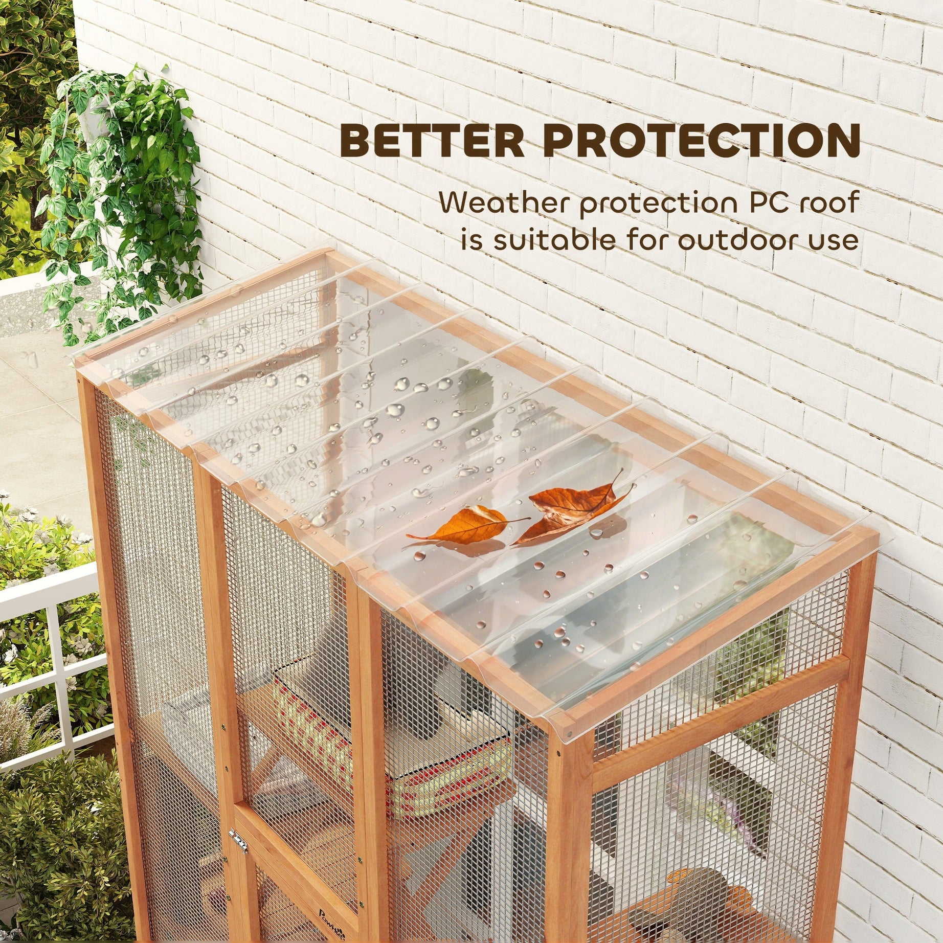 Outdoor Catio Cat Enclosure Large Wooden House With 6 Jumping
