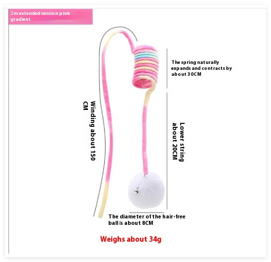 Cat Toy Self-hi Sucker Spring Rabbit Hair Ball Interactive Play Pet