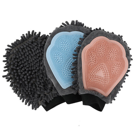 Pet Bathing Brush 2-in-1 Grooming Glove Elegant Dog Tool