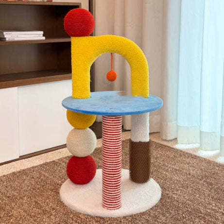 U-shaped Compact All-in-one Cat Tree That Saves Space Sisal